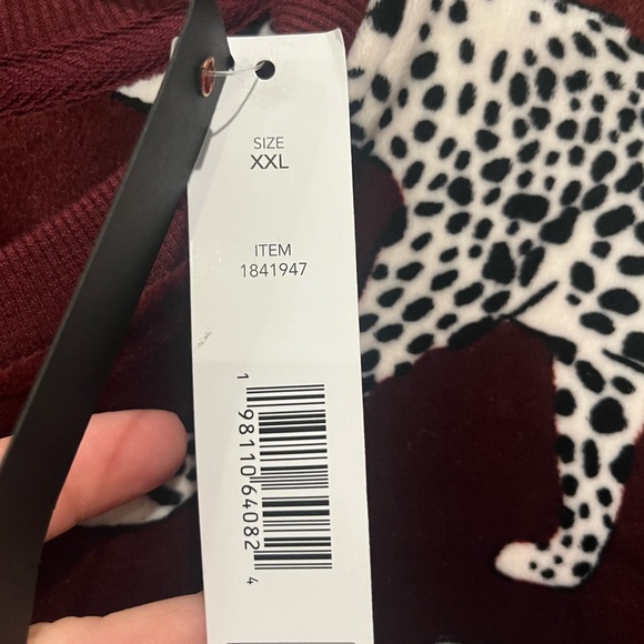 NWT Room Service Leopard Print Burgundy Women's Top Size XXL - Picture 9 of 11